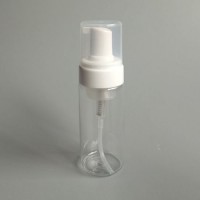 Pet Clear White Cylinder Plastic Soap Foam Pump Bottle