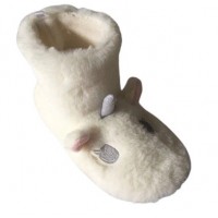 Home Warm Soft Fur Boots Shoes Slippers with 3D Horn and Ears
