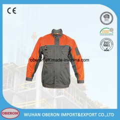 Orange/Red Contrast Stiching Reflective Multi Functional Pockets Safety Work Wear with Heavy Duty Fa图1