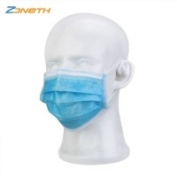 Chinese Disposable PP Non Woven 3ply Preotective Face Mask Blue for Adult Personal Outdoor Use