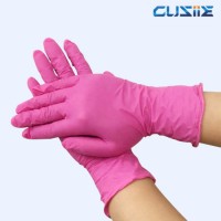 Pink Disposable Gloves Powder Free Nitrile Gloves