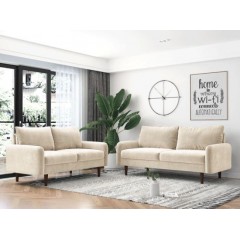 Morden Wooden Frame Sofa with Farbic Cover and Hug Pillows Filled with Recycle Foam图1