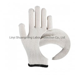 10gauge Natural White Cotton Knitted Gloves图1