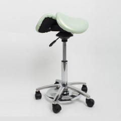 Adjustable Stainless Steel Swivel Hydraulic Gas Lift Chair Saddle Stool with Wheels图1