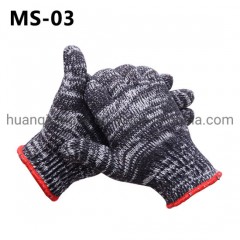 Made in China High Quality Two Mixed Color Cotton Knitted Hand Gloves图1