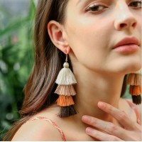 Handmade Tassel Earrings Female European and American Ethnic Style Long Earrings Bohemian Fashion Ea