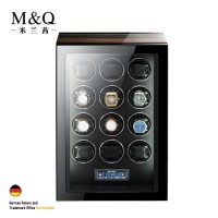 Automatic Watch Winder for 12 Watches with LCD Control Screen LED Light Flexible Watch Cushion Piano