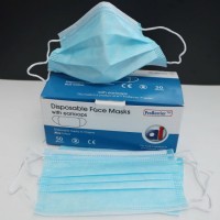 Facial Mask Stock Disposable 3 Layer Non-Woven Fabric Face Mask with Ear Loops