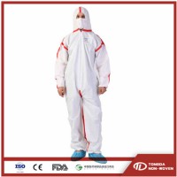 Disposable Coveralls Protective Industrial Chemical Non Woven Hooded Disposable Coverall with Taped