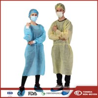 Visitor Insulation Non Woven Polypropylene Waterproof Impervious Disposable Isolation Gowns with Kni