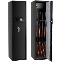 Gun Safe Electronic 5-Gun Rifle Safe  Large Firearm Safe Cabinet Quick Access with Codes Memory Func