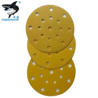 125mm High Quality Velcro Hook and Loop Round Golden Green Alumina Oxide Car Polishing Abrasive Pape