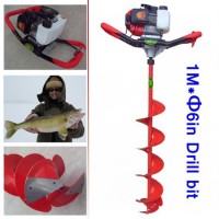 2-Cycle 52cc Fishing Ice Driller Ice Drill Ice Bore Ice Digger Frozen Drill Include 1m*6in Ice Drill