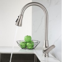 304 Stainless Steel Pull-out Faucet Hot and Cold Drawing Sink Multifunctional Stretching Faucet for