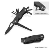 Multi Function Pocket Knife with LED Flashlight (#6204B)