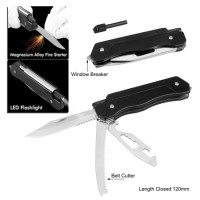 Multi Function Folding Tool Pocket Knife with LED Flashlight (#6297)