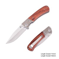 High Quality Sharp Folding Pocket Knife with Classical Wooden Handle (#31210)