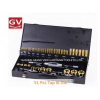 51 PCS Battery Power Tools Die and Tap Bits Set Drill Dig Hole Saw HSS Tapping Tap Drill Sets Coatin