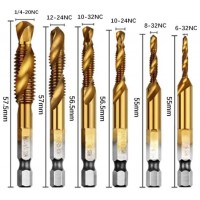 Hexagonal Shank HSS Titanium-Plated Three-in-One Multifunctional Tapping  Drilling and Chamfering Ma