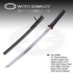 Overall 32" Katana Sword 1065 Steel Blade and ABS + Nylon Fiber Handle图1