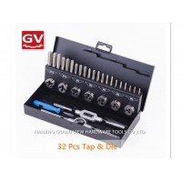 32 PCS Battery Power Tools Die and Tap Bits Set Drill Dig Hole Saw HSS Tapping Tap Drill Sets Polish