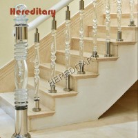 Indoor Stainelss Steel Crystal Stair Railing Plexiglass Acrylic Balustrade for Staircase