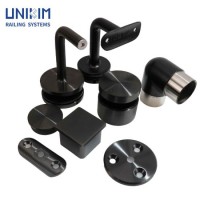 China Matte Black Stainless Steel Glass Handrail Railing Balustrade Fitting Manufacturing