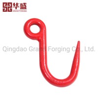 G80 Red Painted Forged Steel Tube Hook Pipe Hook Lifting Eye Hook