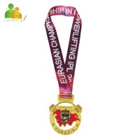 Factory Price Heat Transfer Printed Sports Medal Ribbon with Colorful Logo