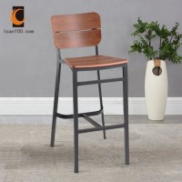 Scratch Resistant Restaurant Night Club Patio Furniture Wood Bar Stool Chair (I can-20049 PW)