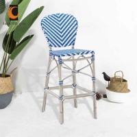 High Temperature Resistance Modern Nightclub Furniture Casino Pub Metal Wicker Bar Stools Chair