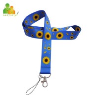 Chinese Popular Custom Sublimation Ribbon Lanyard with Sunflower Logo for Gifts