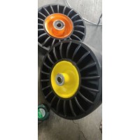 350-4 Large Flower Iron Core Rubber Solid Wheel