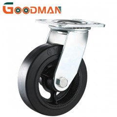 360 Degree Rotating Rubber Wheel Iron Center Heavy Duty Caster图1