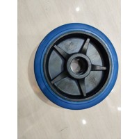 European Industrial Plastic Center Blue Elastic Rubber Wheel