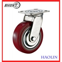 China Factory Black PU Wheel Caster for Trolley Industrial Equipment