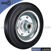 Iron Core Black Single Solid Rubber Wheel 100-200mm
