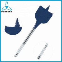 Quick Change Hex Shank Screw Point Wood Spade Drill Bit with Contoured Spurs for Wood Drilling with