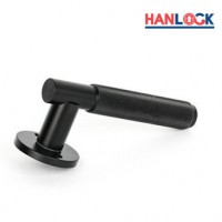 Aluminium Alloy Knurl Black Door Handle for Steel Doors