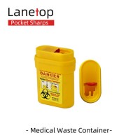 Plastic Medical Needle Box Pocket Sharps Disposal Container 0.2L Waste Sharp Bin Container for Healt