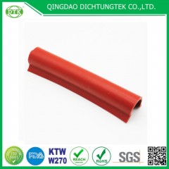 Qingdao Factory Direct Supply Extruded Silicon Rubber Part Red Rubber Profile Seal for Wire Cover图1