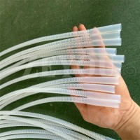 Clear Chemical Resistance PTFE F4 PFA Convoluted Flexible Tube