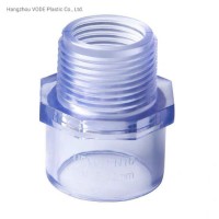 UPVC Plastic Transparent Male Threaded Adaptor with DIN Standard Fitting