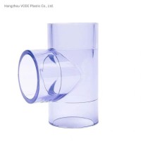 UPVC Plastic Transparent Tee with DIN Standard Fitting