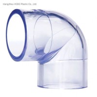 UPVC Plastic Clear 45 Degree Elbow with DIN Standard Fitting