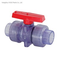 UPVC Plastic Clear Double Union Ball Valve with DIN Standard