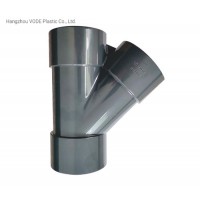 UPVC 45 Degree Tee with DIN Standard Pressure Pn16 Gray Color