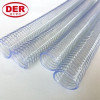 High Temperatue Resistant 160º C Transparent PVC Spiral Steel Wire Reinforce Sucton Hose