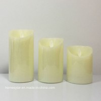 Swing Realistic Flameless Wax LED Pillar Candle Light with Distressed Effect/ Moving Flame LED Candl