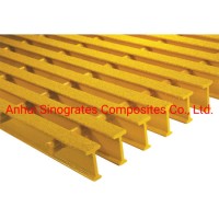 Yellow Industrial Pultruded Grating  Ve ISO Resin Type  5 FT. Span  Grit-Top Surface